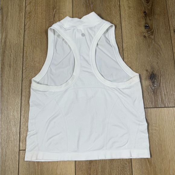 Athleta White Racerback Mockneck Sleeveless Tank Size S - Picture 9 of 9
